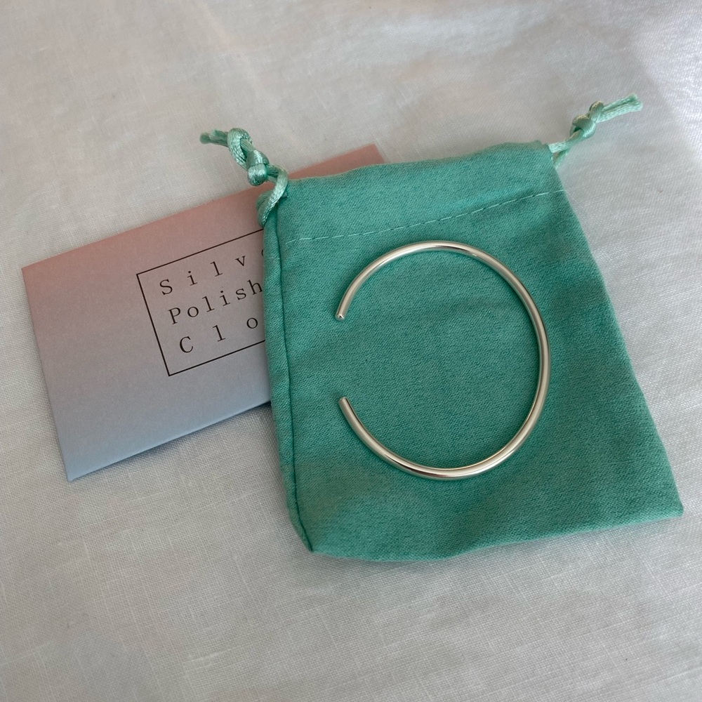 Sterling Silver Open Cuff Bracelet - Silver - Picture 5 of 9